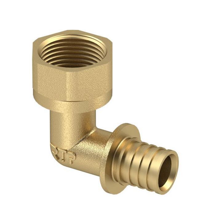 Изображение Угольник аксиальный латунь внутр. резьба 16х3/4дюйм жел. RTP 34843