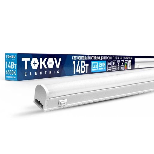 Изображение Светильник светодиодный ДБО Т5 14Вт 6.5К IP40 TOKOV ELECTRIC TKE-DBO-T5-1.2-14-6.5K