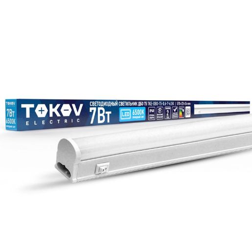 Изображение Светильник светодиодный ДБО Т5 7Вт 6.5К IP40 TOKOV ELECTRIC TKE-DBO-T5-0.6-7-6.5K