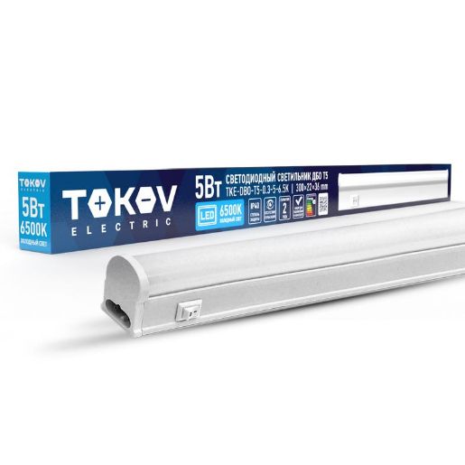 Изображение Светильник светодиодный ДБО Т5 5Вт 6.5К IP40 TOKOV ELECTRIC TKE-DBO-T5-0.3-5-6.5K
