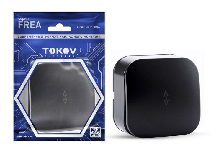 Изображение Переключатель 1-кл. ОП Frea 10А IP20 250В АБС-пластик карбон TOKOV ELECTRIC TKE-FR-P1-C14