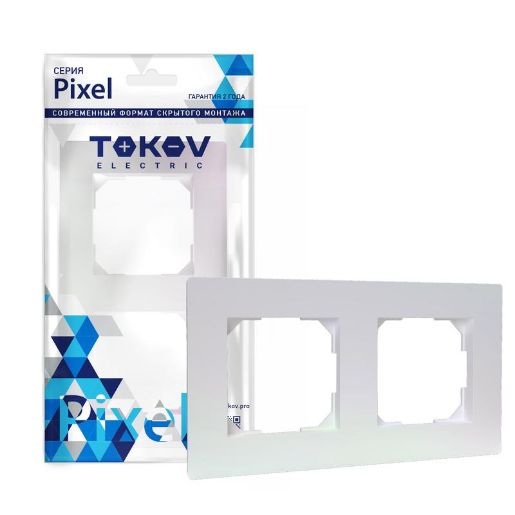 Изображение Рамка 2-м Pixel универс. перламутр. TOKOV ELECTRIC TKE-PX-RM2-C04