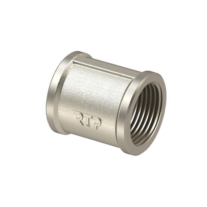 Изображение Муфта соединительная латунь внутр. резьба 1/2дюйм никель (инд. упак.) RTP 34905