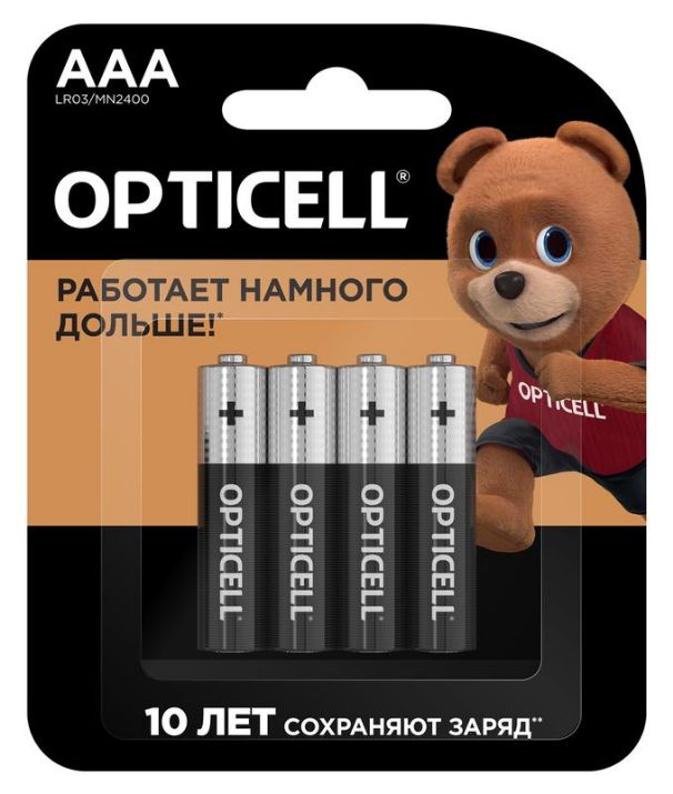 Изображение Элемент питания алкалиновый AAA/LR03 (блист. 4шт) Basic Opticell 5051002