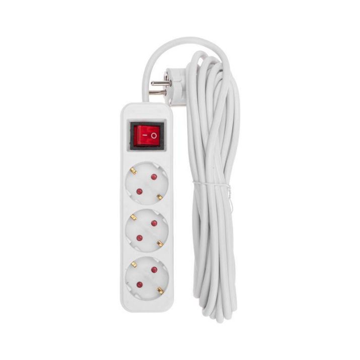 Изображение Удлинитель 3х5м с заземл. STANDARD 3х1кв.мм с выкл. бел. Rexant 13-4014