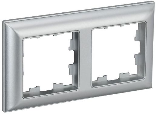Изображение Рамка 2-м BRITE РУ-2-Бр алюм./алюм. IEK BR-M22-12-K47