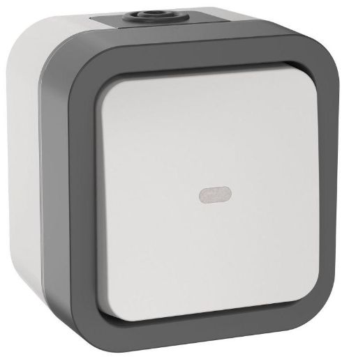 Изображение Переключатель 1-кл. ОП TORS 10А IP55 TS202 с индикацией бел. IEK TS-V10-1-10-55-K41
