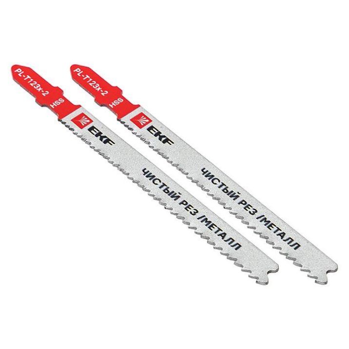 Изображение Пилка для электролобзика T123X (чистовой рез листового металла и Al)(HSS) (уп.2шт) Professional EKF pl-t123x-2