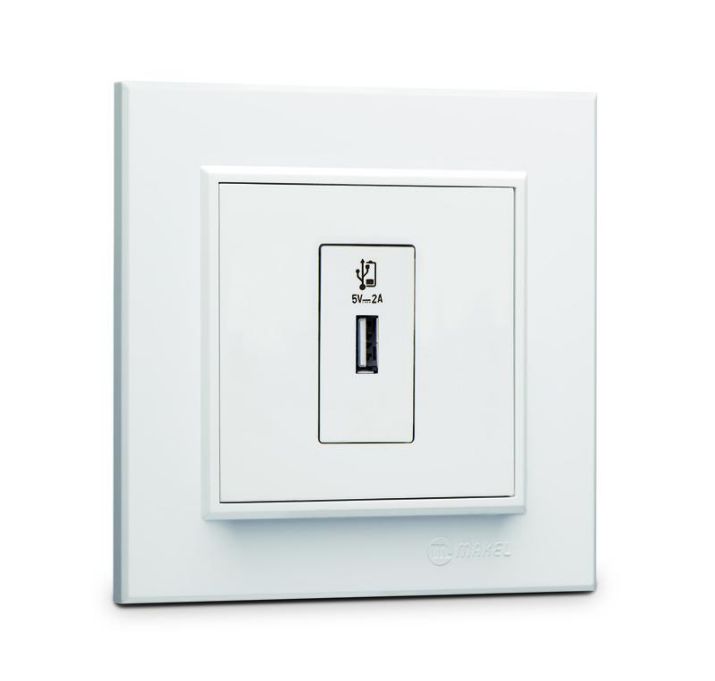 Изображение Розетка для зарядного устройства USB KAREA бел. Makel 56001465