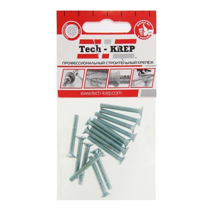 Изображение Винт с потайной головкой DIN965 М4х30 оцинк. (уп.15шт) Tech-Krep/Zitar 102990