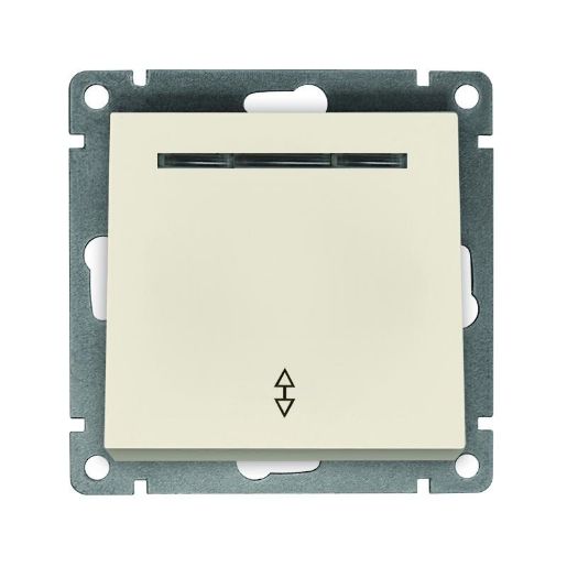 Изображение Переключатель проходной 1-кл. СП Афина 10А IP20 с подсветкой механизм сл. кость (ivory) Universal A0125-I