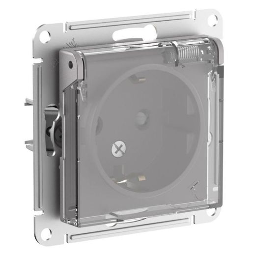 Изображение Розетка AtlasDesign Aqua 16А IP44 с заземл. защ. шторки с прозр. крышкой механизм алюм. SE ATN440346