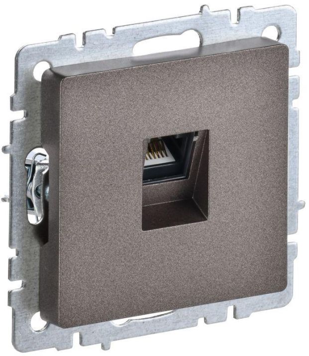 Изображение Розетка компьютерная СП RJ45 кат.5E BRITE РК10-БрТБ механизм бронза IEK BR-K10-1-K45