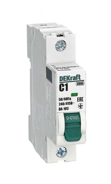 Изображение Выключатель автоматический модульный 1п C 1А 6кА ВА-103 DEKraft 12264DEK
