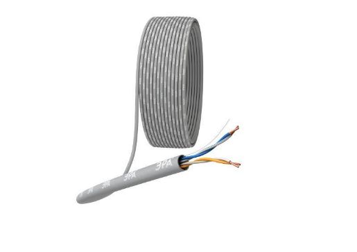 Изображение Кабель витая пара U/UTP кат.5E 2х2х24AWG solid CU PVC сер. (м) Эра Б0044428