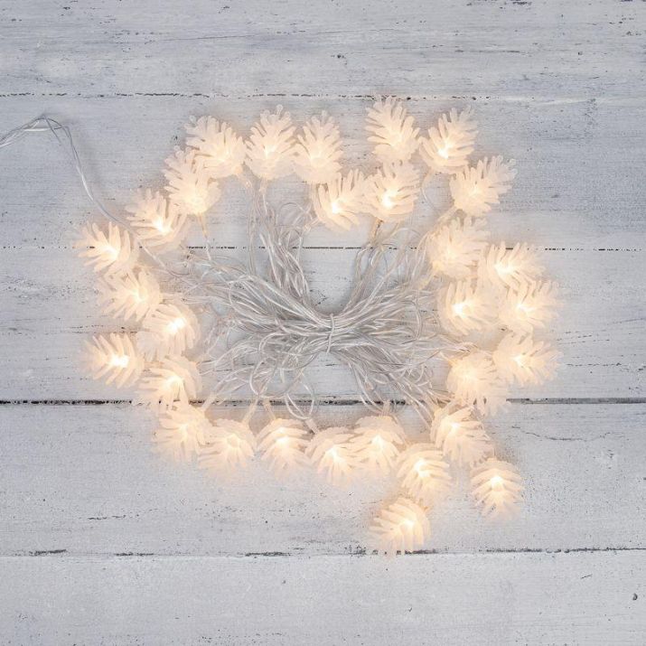 Изображение Гирлянда светодиодная "Шишки" 5м 30LED тепл. бел. 1.8Вт IP20 с контроллером 8 режимов провод ПВХ прозр. Neon-Night 303-069