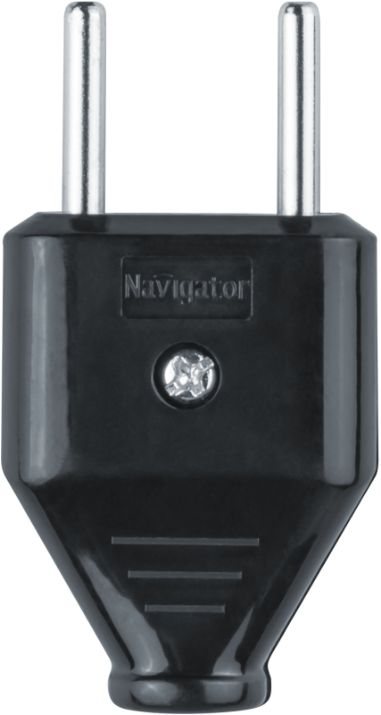 Изображение Вилка 61 714 NCA-PL07-6A-X-BL прямая без заземл. черн. Navigator 61714