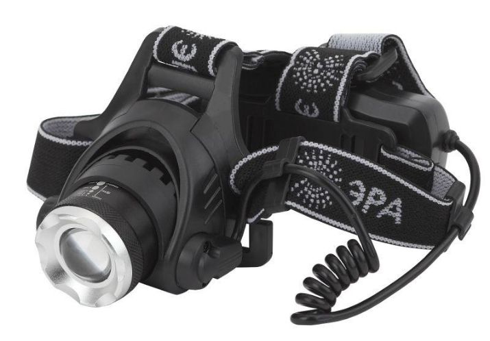Изображение Фонарь аккумуляторный налобный GA-805 CREE 5Вт регулир. фокус литиевый аккум. 2.5А.ч алюм. USB пластик. (кор.) Эра Б0039625