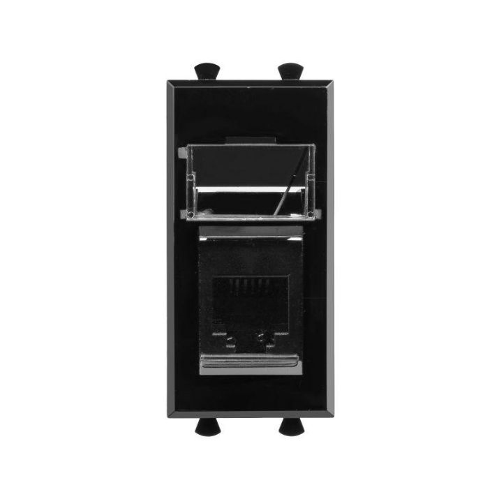 Изображение Розетка телефонная 1мод. Avanti "Черный квадрат" RJ12 модульная DKC 4402311