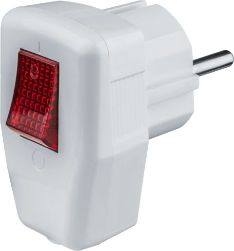 Изображение Вилка угловая 61 364 NCA-PL05-16A-ESC-WH с заземл. с выкл. бел. Navigator 61364