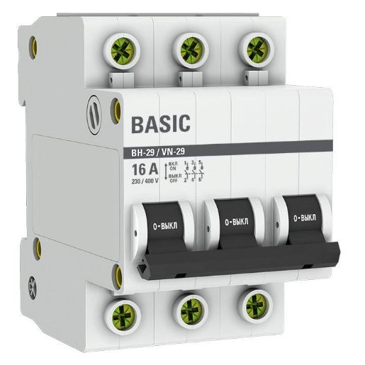 Изображение Выключатель нагрузки 3п 16А ВН-29 Basic EKF SL29-3-16-bas