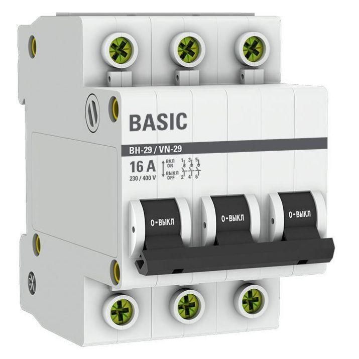 Изображение Выключатель нагрузки 3п 16А ВН-29 Basic EKF SL29-3-16-bas