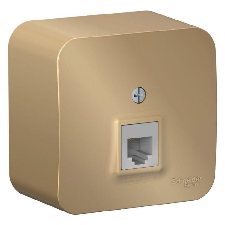 Изображение Розетка телефонная 1-м ОП Blanca RJ11 с изолир. пластиной титан SE BLNIA011004