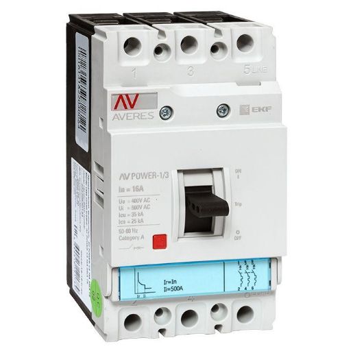 Изображение Выключатель автоматический 3п 16А 35кА AV POWER-1/3 TR AVERES EKF mccb-13-16-TR-av