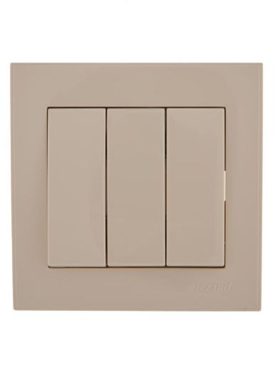 Изображение Выключатель 3-кл. СП Rain IP20 крем. LEZARD 703-0303-109