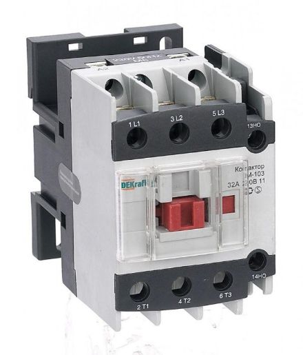 Изображение Контактор КМ-103 32А кат. 24В AC 1НО+1НЗ AC-3 DEKraft 22120DEK