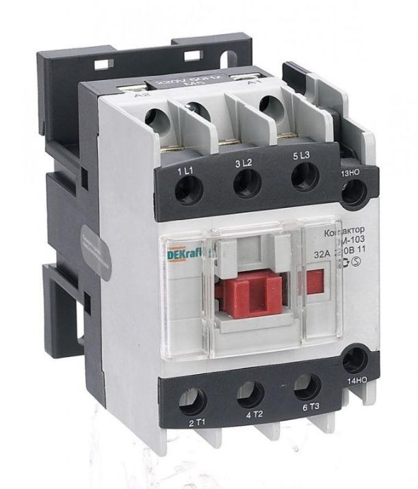 Изображение Контактор КМ-103 32А кат. 24В AC 1НО+1НЗ AC-3 DEKraft 22120DEK