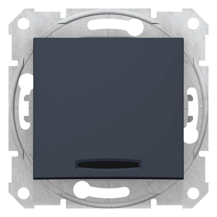Изображение Выключатель 1-кл. СП Sedna 10А IP20 (сх. 1а) 250В с подсветкой графит SchE SDN1400170