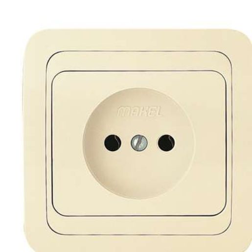 Изображение Розетка 1-м СП Mimoza 16А IP20 без заземл. крем./крем. Makel 25022