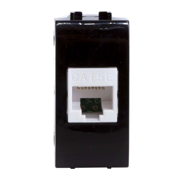 Изображение Розетка компьютерная 1-м СП 1мод. Brava RJ45 кат.5E черн. DKC 77654N