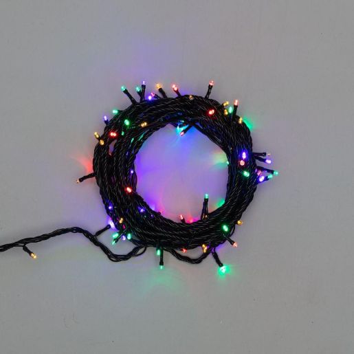 Изображение Гирлянда светодиодная управляемая"Нить" 10м 100LED мультиколор 10Вт 220-240В IP65 8 режимов провод ПВХ черн. (нужен контроллер 217-204) Neon-Night 303-139