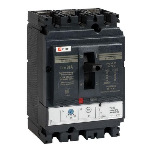 Изображение Выключатель автоматический 3п 160/80А 36кА ВА-99C Compact NS PROxima EKF mccb99C-160-80