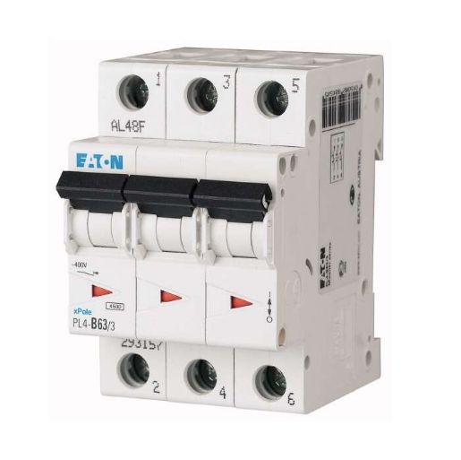 Изображение Выключатель автоматический модульный 3п C 16А 4.5кА PL4-C16/3 EATON 293160