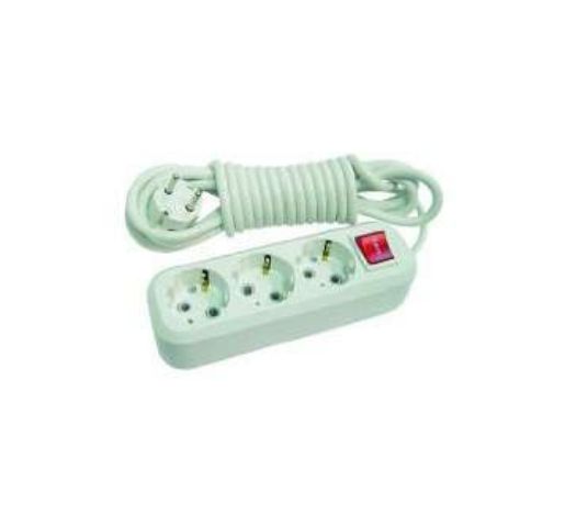 Изображение Удлинитель 3х5м с заземл. 16А IP20 с выкл. пластик. Makel MGP214
