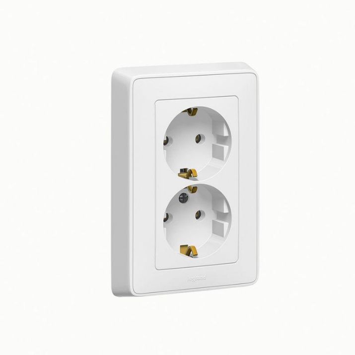 Изображение Розетка 2-м СП Cariva 16А IP20 2х2P+E немецк. стандарт бел. (DIY-упак.) Leg 695948