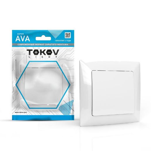 Изображение Выключатель 1-кл. СП AVA 10А IP20 в сборе бел. TOKOV LIGHT TKL-AV-V1F-C01