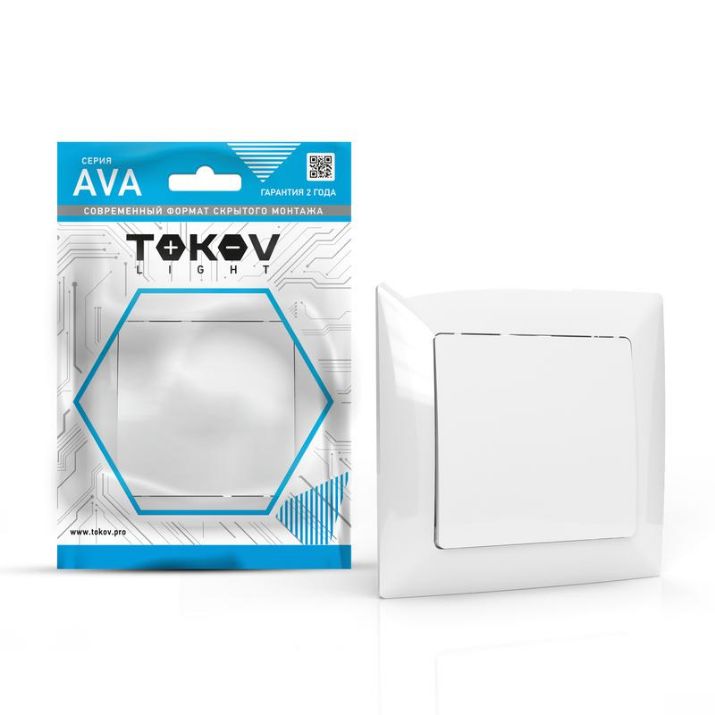 Изображение Выключатель 1-кл. СП AVA 10А IP20 в сборе бел. TOKOV LIGHT TKL-AV-V1F-C01