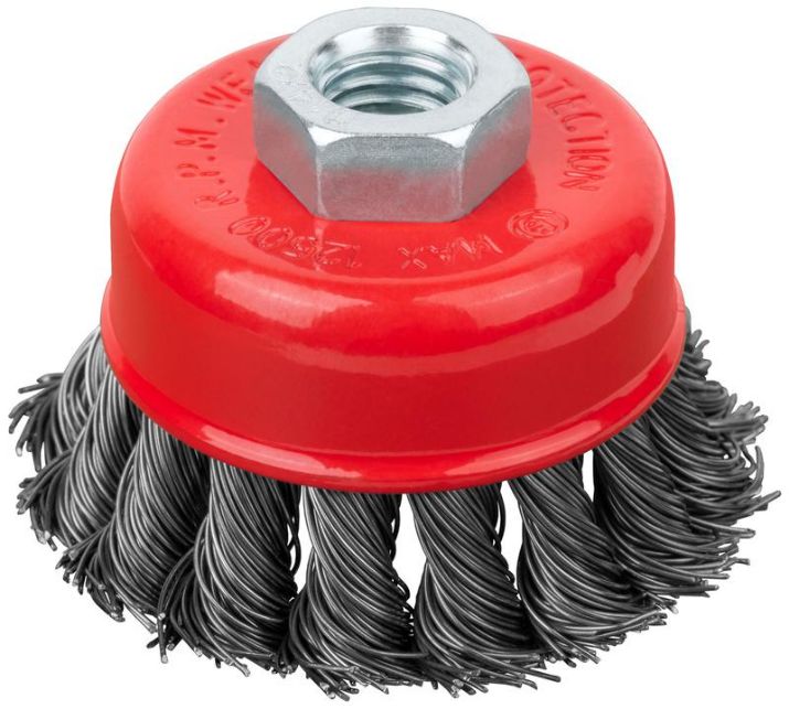 Изображение Корщетка-чашка гайка М14 стальная витая проволока 65мм FIT 39466