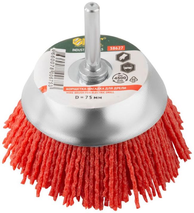 Изображение Корщетка-чашка нейлоновая со штифтом 75мм FIT 38627