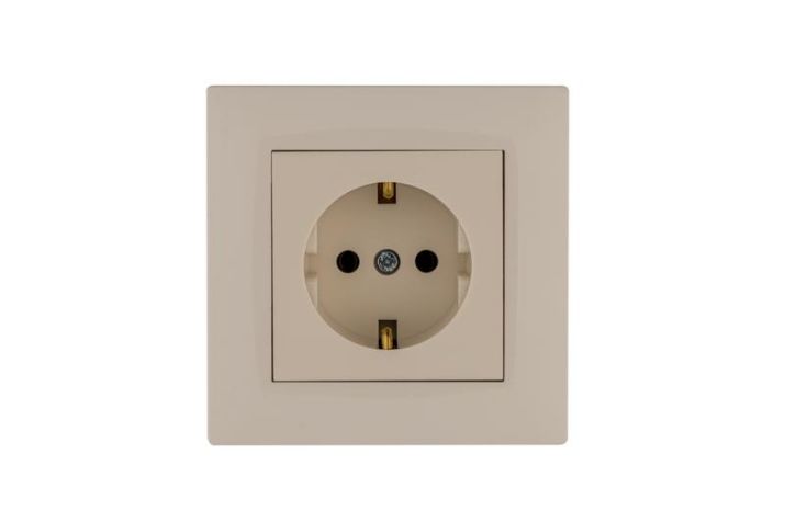 Изображение Розетка 1-м Karea RIZZ с заземл. крем Makel 88010028