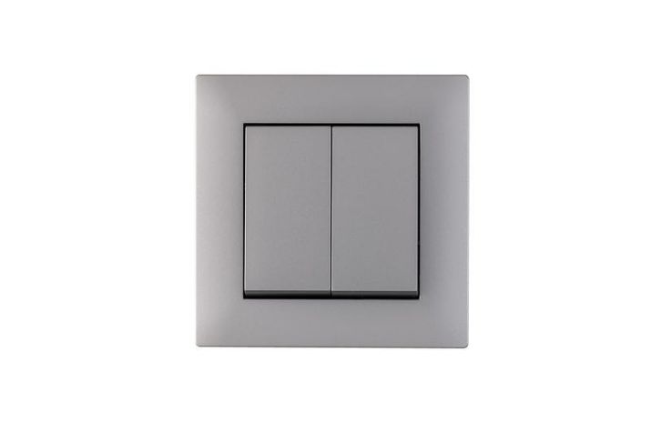 Изображение Выключатель 2-клав. Karea RIZZ STAR сер. Makel 88065003