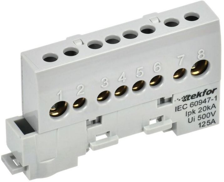 Изображение Шина L "фаза" изол. на универс. держ. 8х12-8-Ср TEKFOR IEK TF-NN20-08-KL-K03