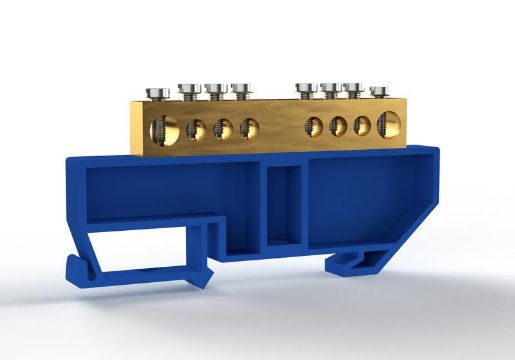 Изображение Шина нулевая на DIN-изоляторе 8х12мм 8 отвер. латунь TOKOV ELECTRIC TKE-BCB-812-8-DIN/N
