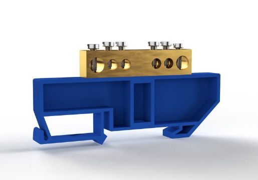 Изображение Шина нулевая на DIN-изоляторе 8х12мм 6 отвер. латунь TOKOV ELECTRIC TKE-BCB-812-6-DIN/N