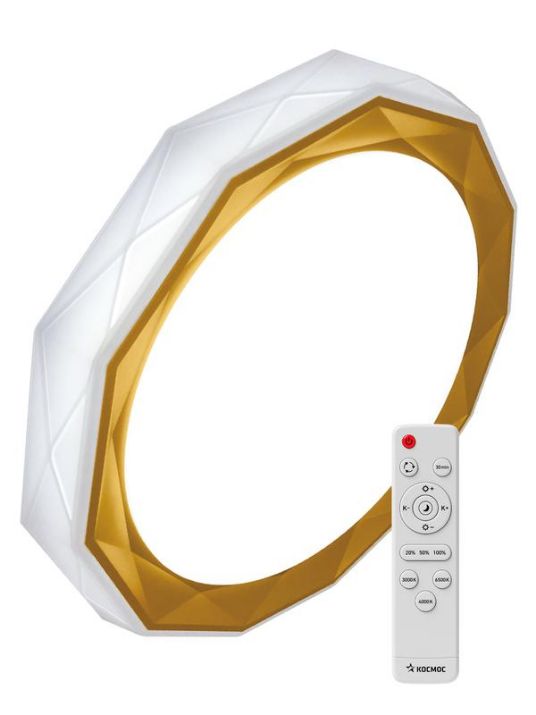 Изображение Светильник светодиодный PREMIUM SIESTA 75Вт 230В 3000-6500К 6000лм IP40 525х88мм настенно-потолочный управляемый с пультом ДУ КОСМОС KSSies75W
