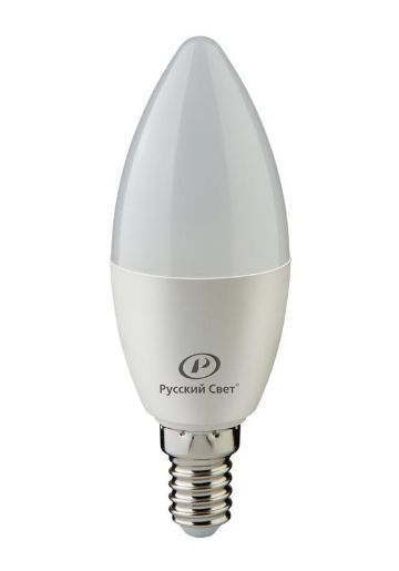 Изображение Лампа светодиодная RS C37 E14 4W 220-240V 4000К 4Вт 400лм Ra 90 свеча Русский Свет 15010545055
